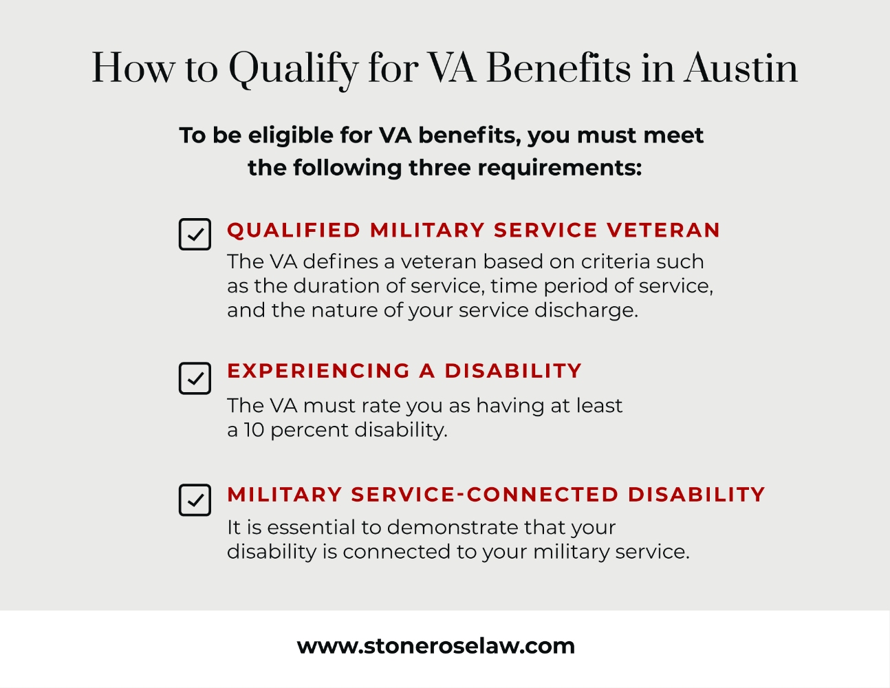 How to qualify for VA benefits in Austin