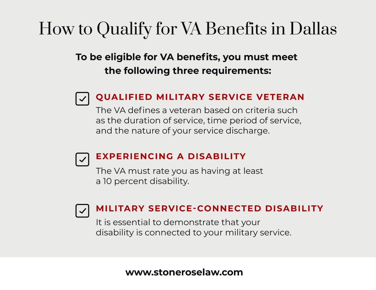 How to qualify for VA benefits in Dallas