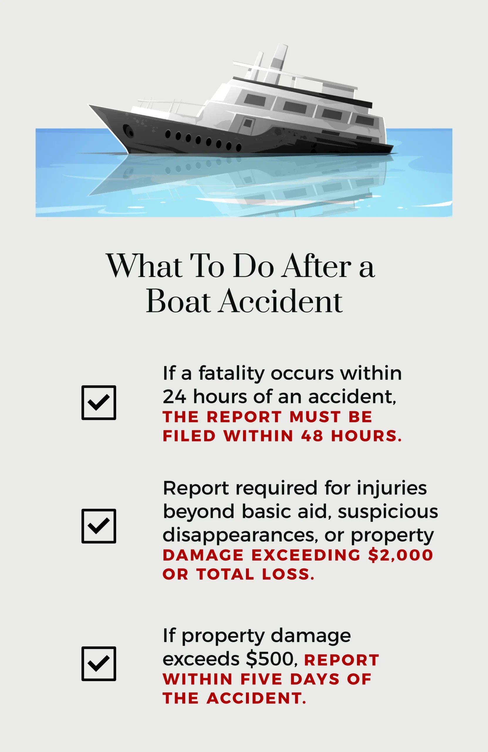 What to do after a boat accixent