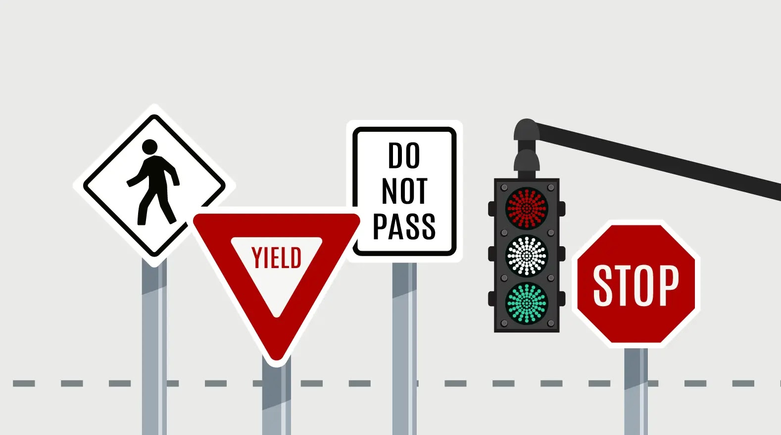 different road signs