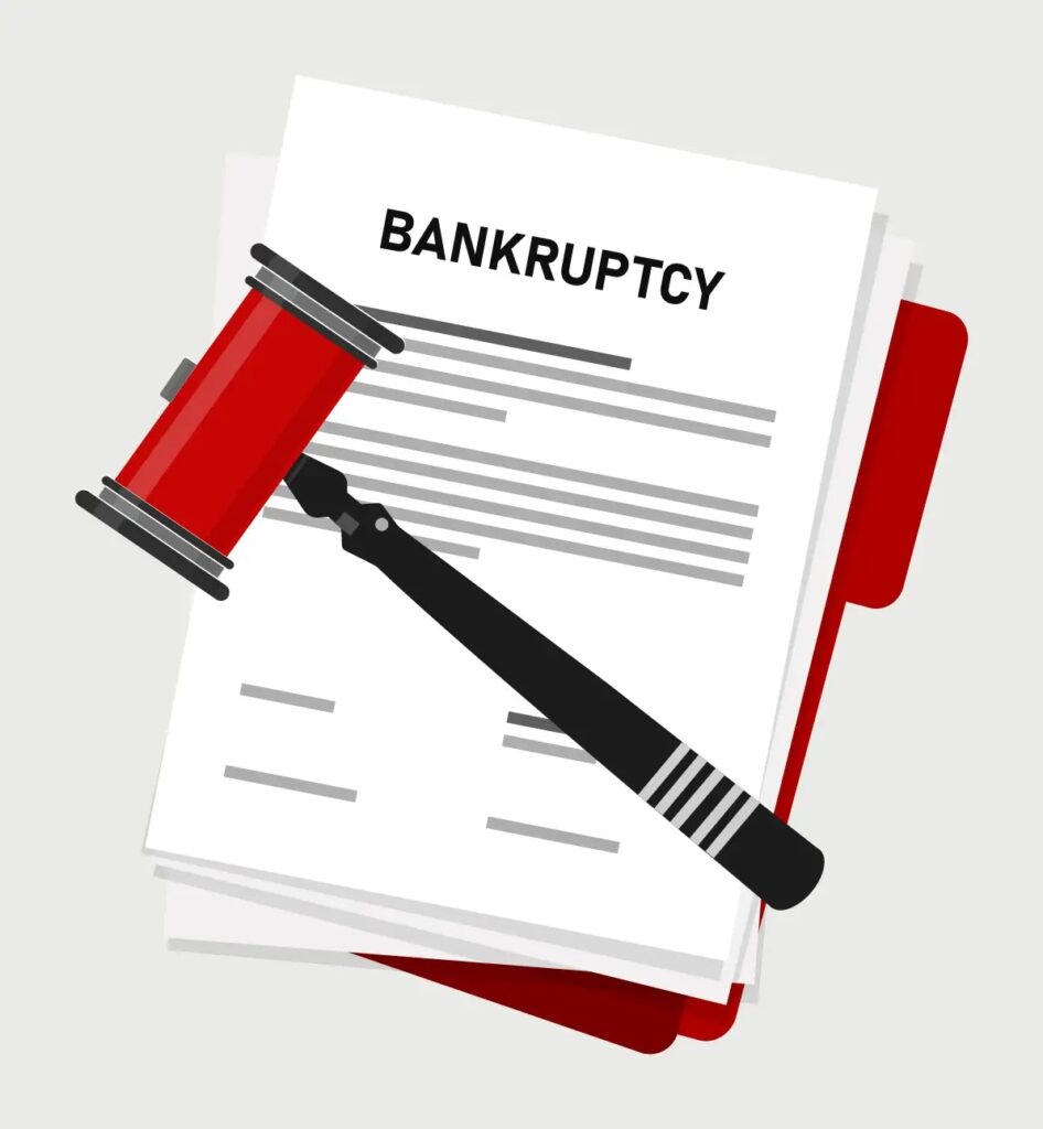 A custom graphic of a bankruptcy file.